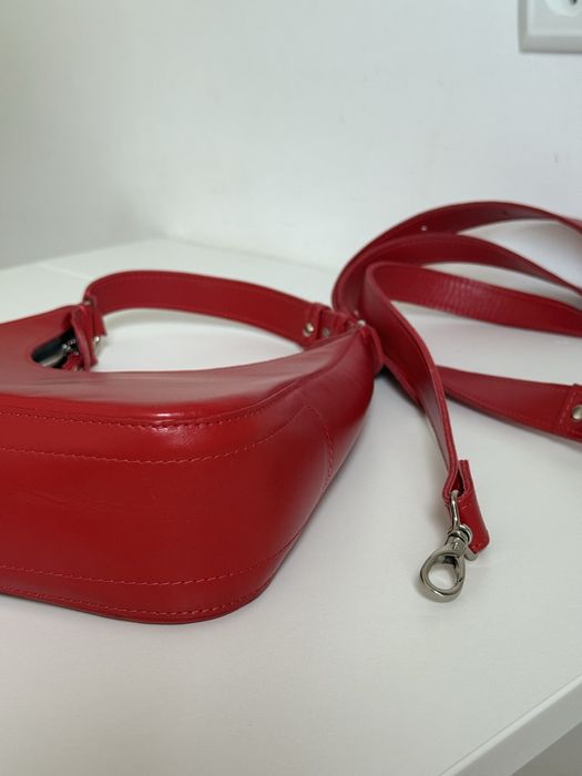 Червона шкіряна сумка boorbon