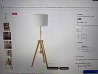 Lampa podłogowa, jesion/biały