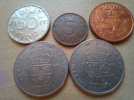 Szwecja  - 5 historycznych monet obiegowych