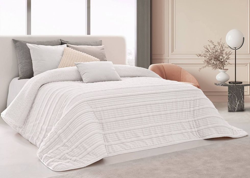 Edredões borrego com almofadas cheias