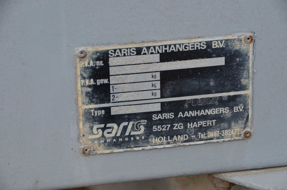 Przyczepa Dwuosiowa SARIS P30A DMC 2700kg 410x190 Ładowność 2220kg