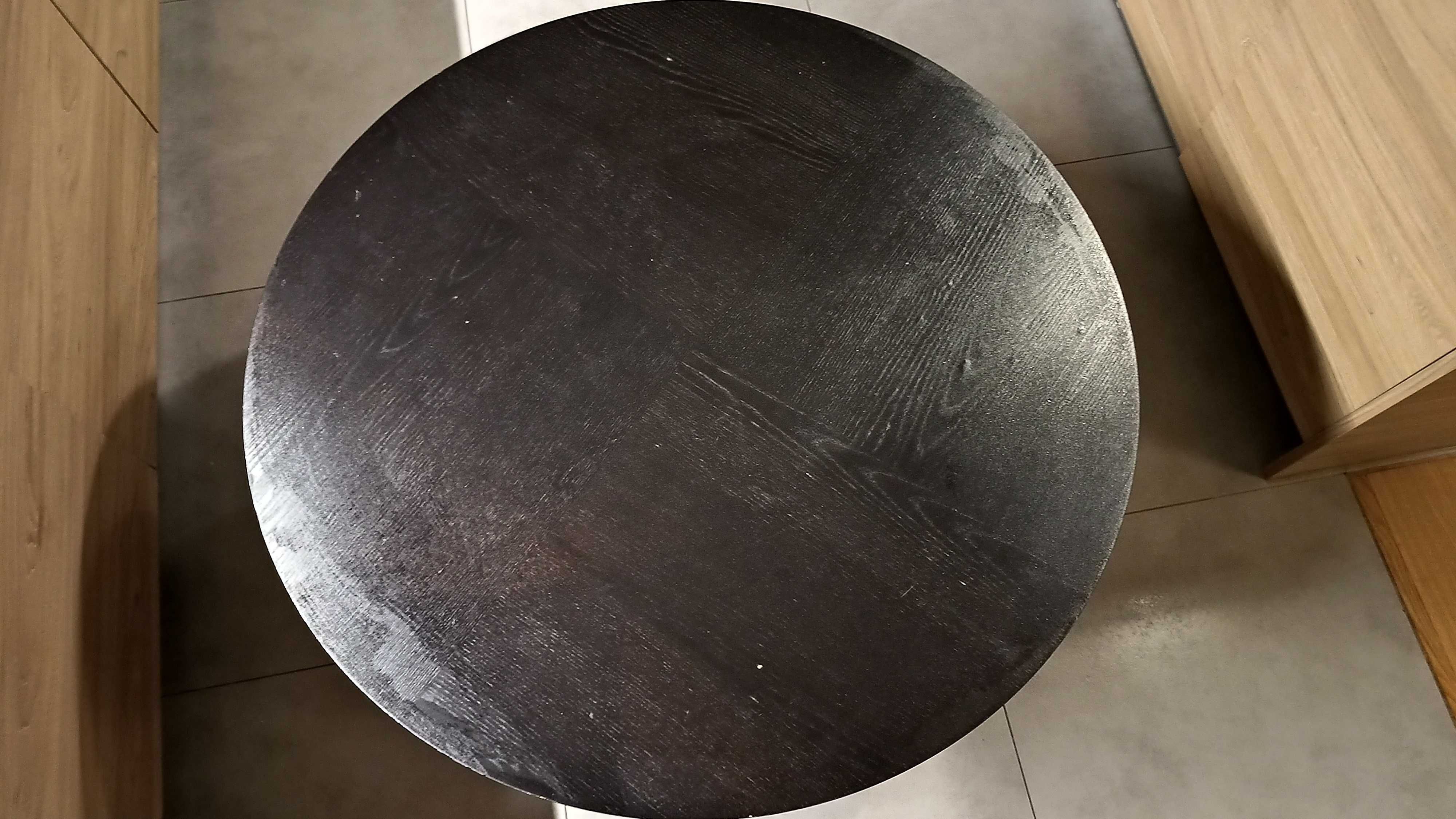 Okazja! Duży, okrągły, czarny stolik Ikea Vejmon 90 cm, Lublin