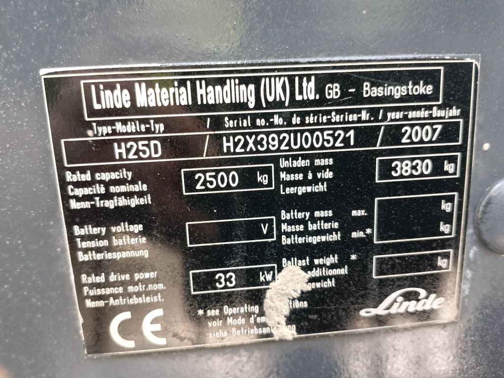 Linde H25D diesel, 2,5t , 2007 r