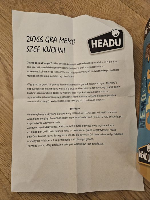 Gra Memo Chef dla dzieci