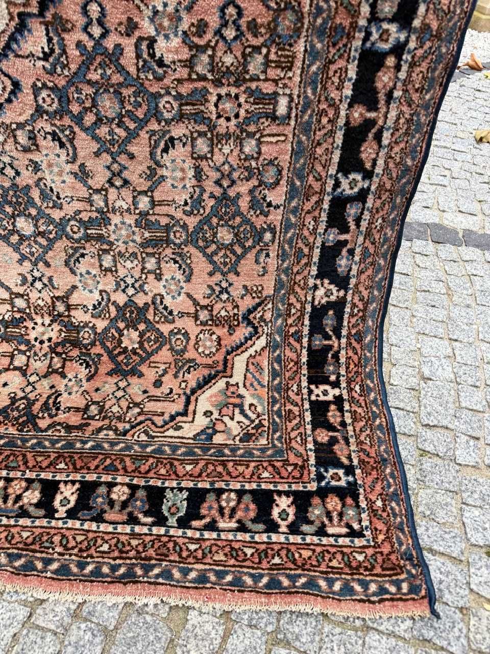 Vintage wełniany dywan perski r.tkany Iran Hamadan 225x145 gal. 9 tys
