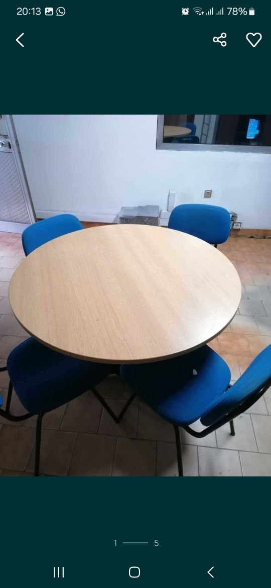 Mesa reuniões e 3 cadeiras
