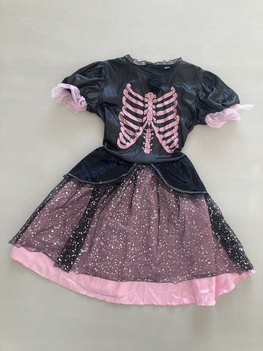 Strój karnawałowy halloween meksykański kościotrup szkielet 128/140 cm