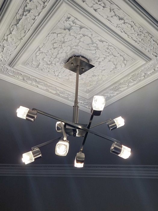 candeeiro de teto 2 focos cubos de gelo em inox e Led