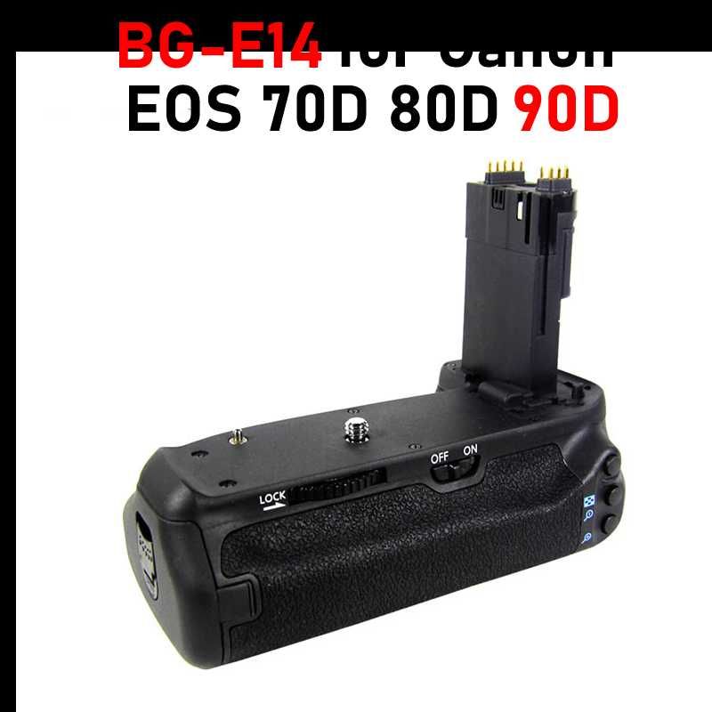 Punho Grip tipo BG E14 Canon 70D 80D 90D + 2 baterias - Novo