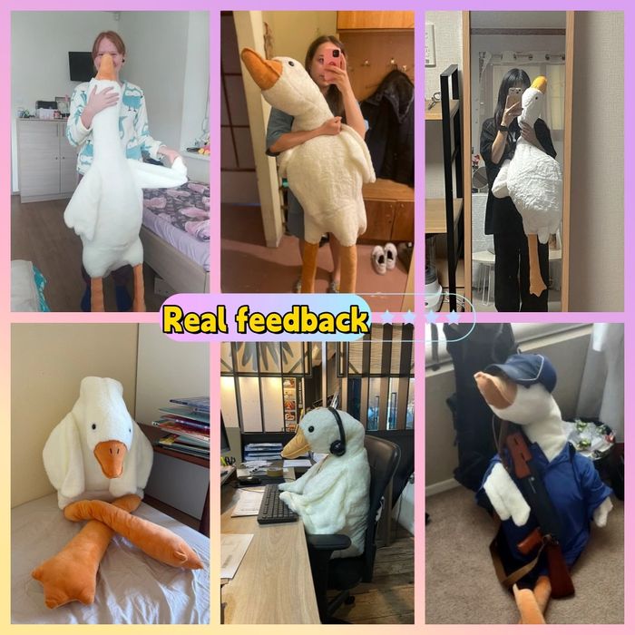 Мяка іграшка обнімашка Гусь обнімусь 125см