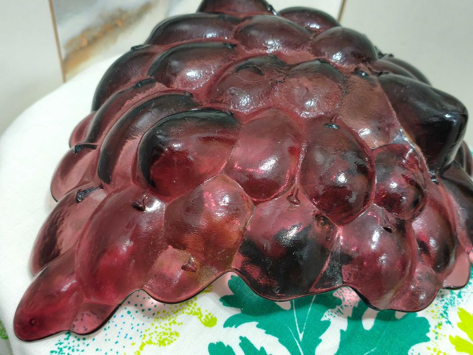 Patera owocarka winogrona fiolet szkło duża