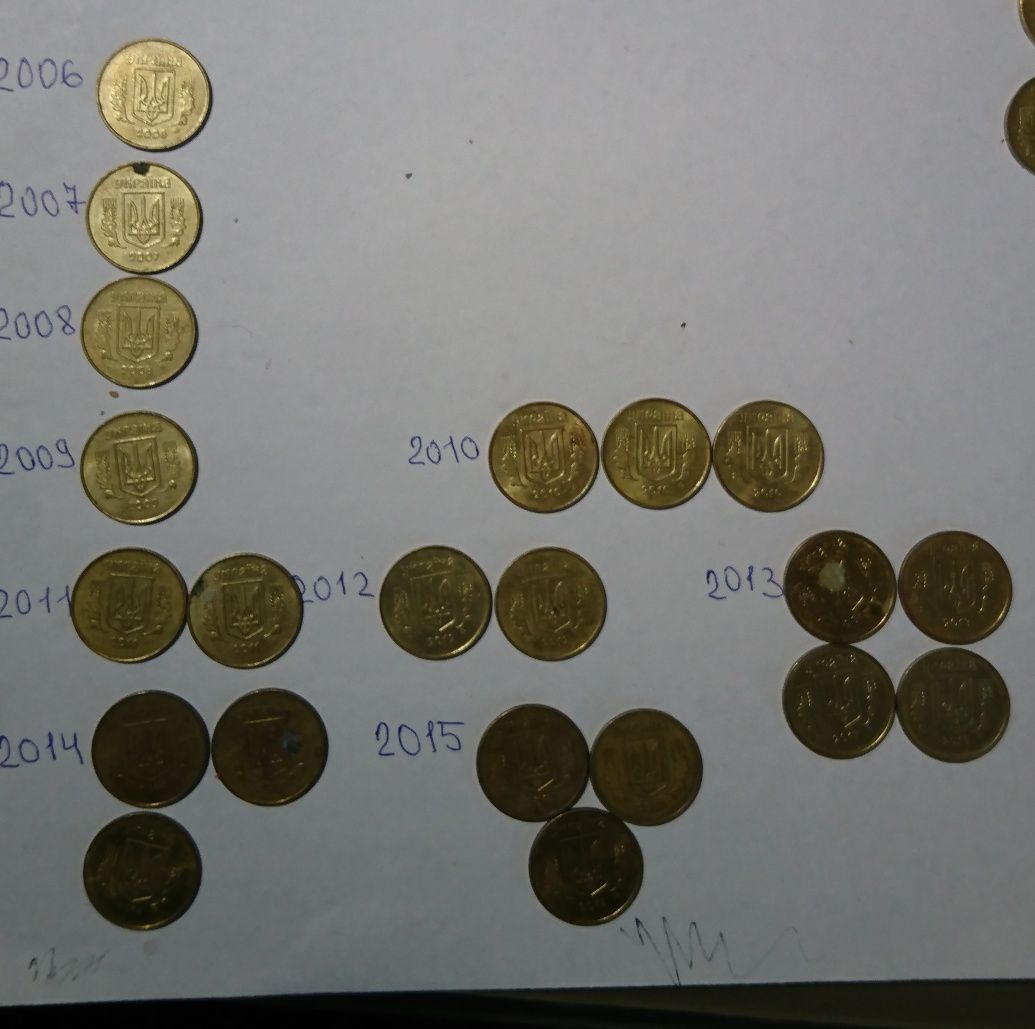 Монети по 1коп, 2 коп, 5 коп, 10 коп, 25 коп, 50 коп (1992)