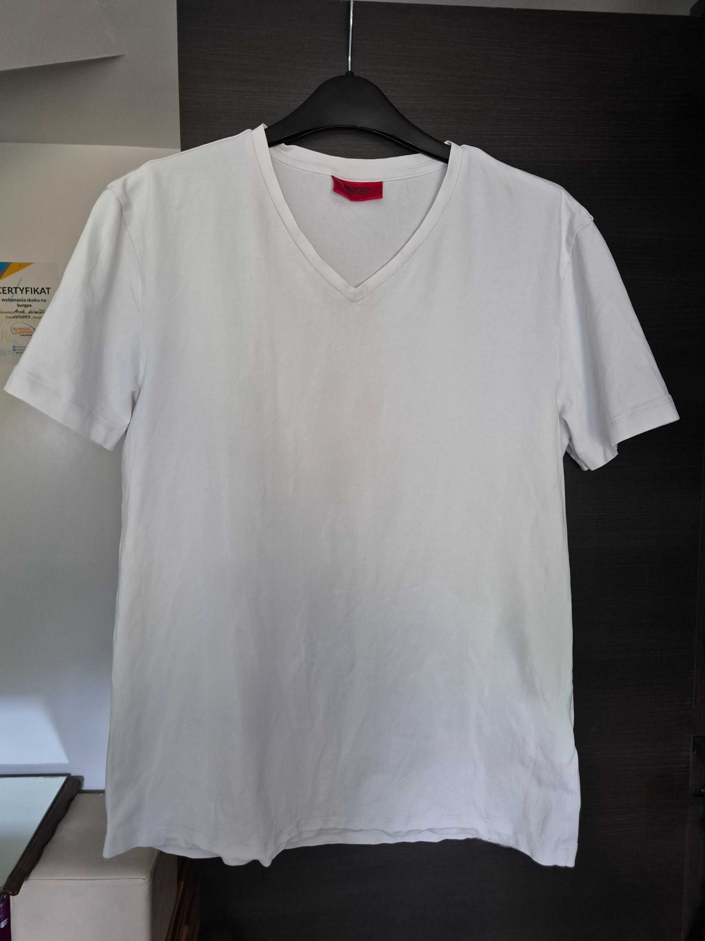 Bawełniany biały T-shirt, koszulka męska rozmiar M/38 Hugo Boss