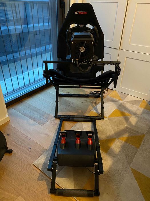 Sim racing rig completo (GTOmega, base 10nm, pedais, volante)