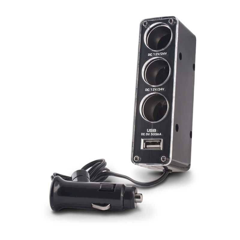 Forever rozdzielacz gniazda samochodowego CSS-03 3w1 z gniazdem 1x USB
