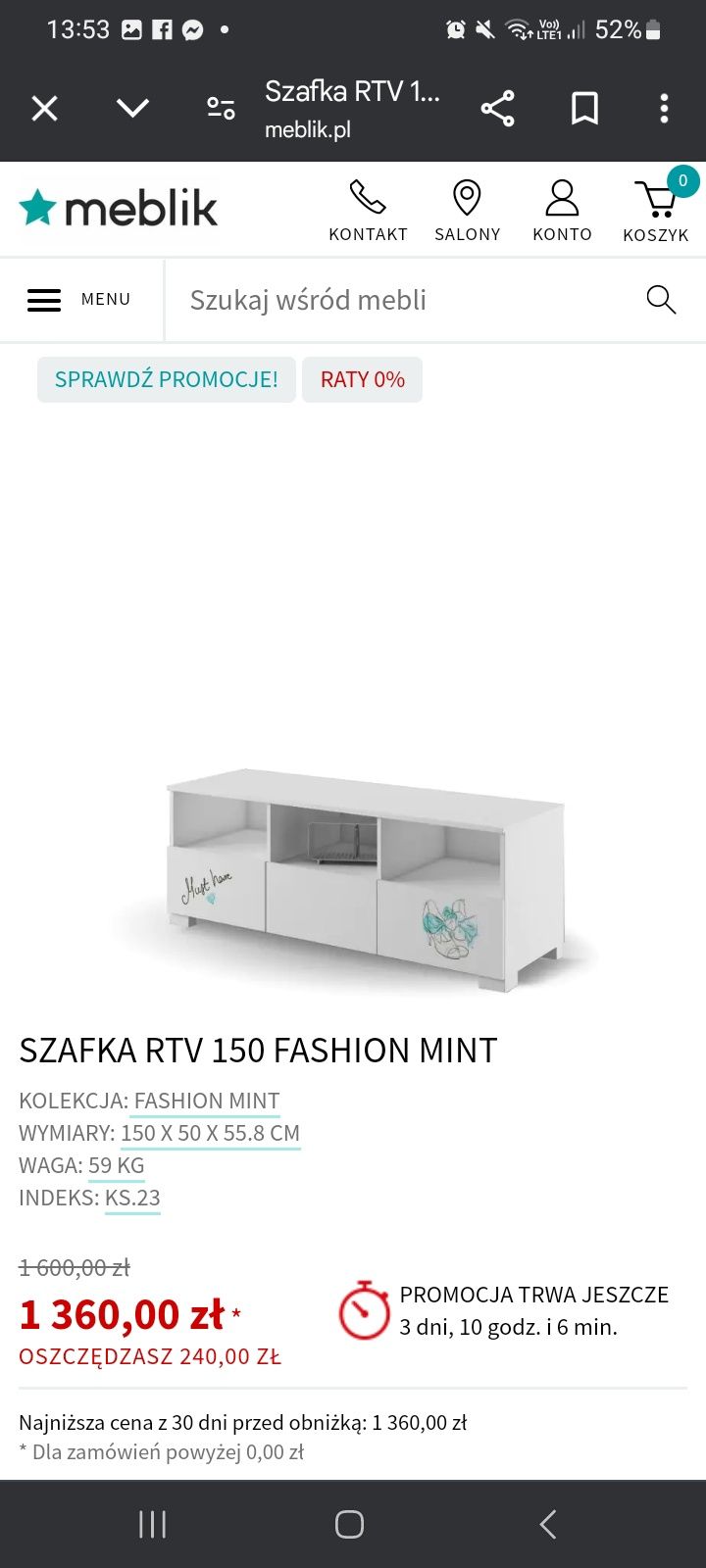 Zestaw Meblik Fashion Mint