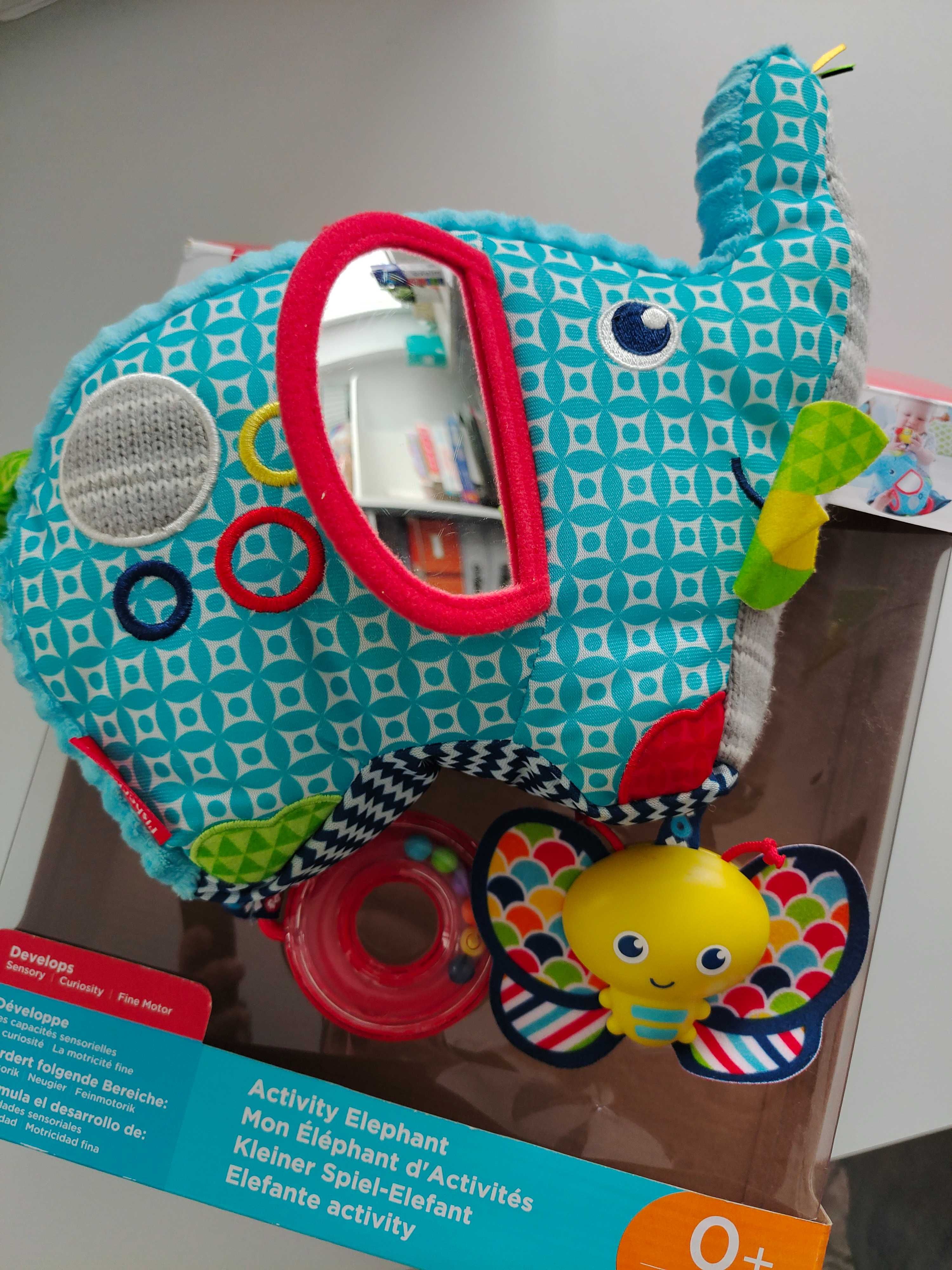 Zabawka dla niemowląt pluszowy słoń pluszak Fisher Price z opakowaniem