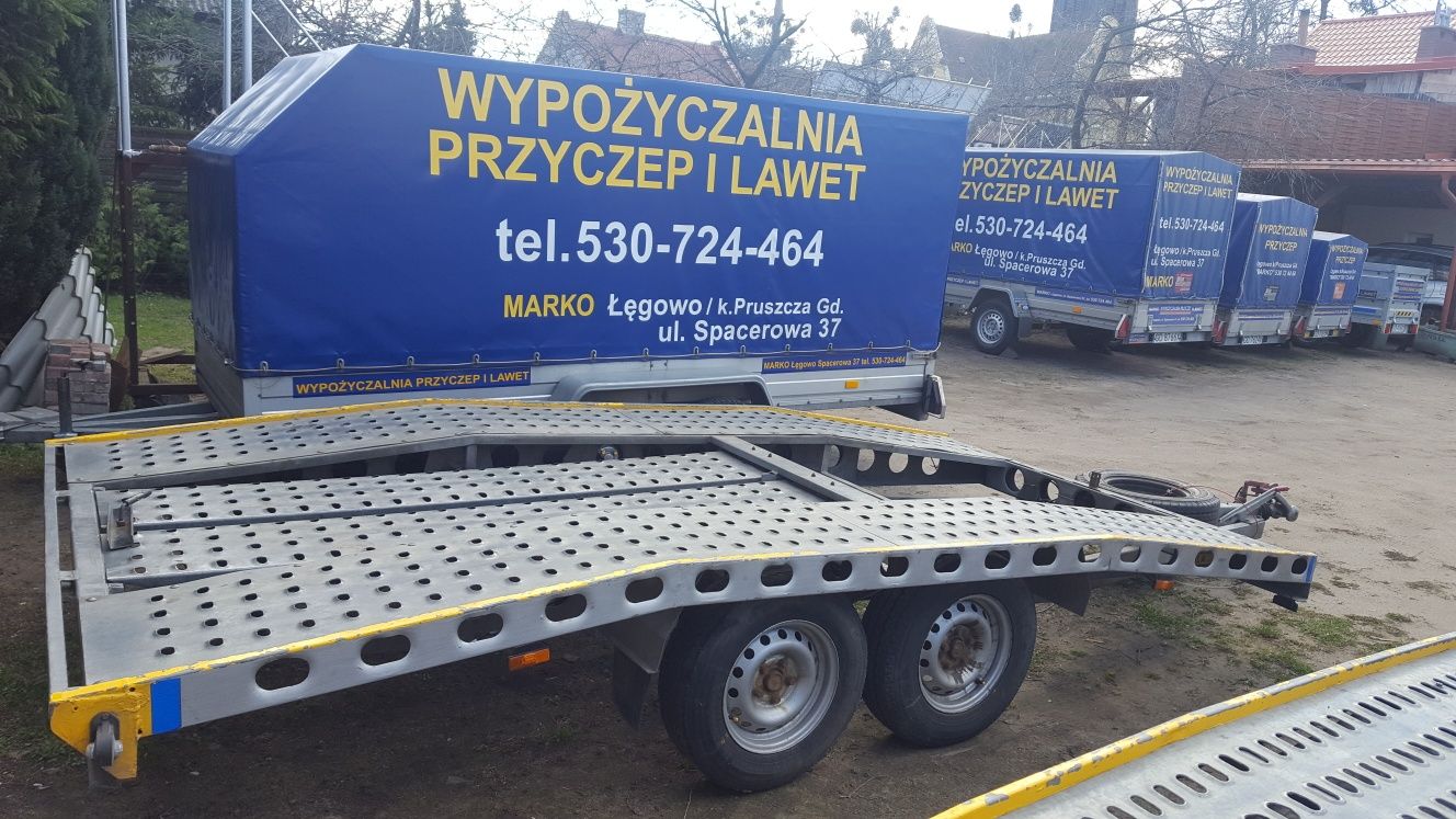 Wypożyczalnia przyczep i lawet od 30zl