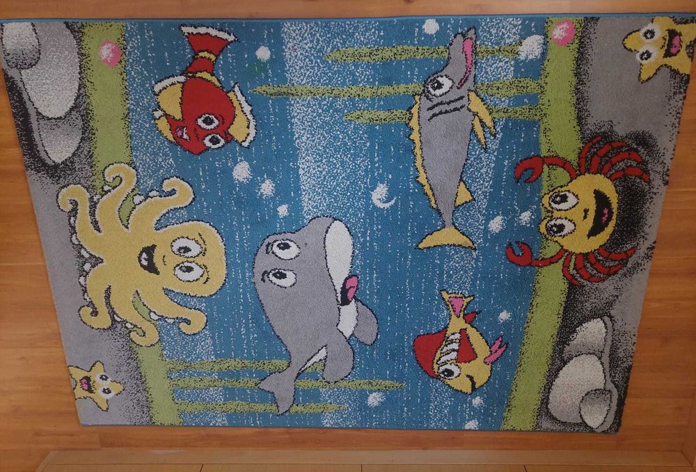 Tapete Infantil Kidy Mar Azul - 125x175 cm - Ótimo Estado!