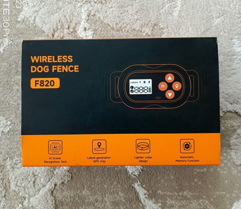 Бездротова огорожа для собак F820 з GPS та ШІ, нашийник у комплекті