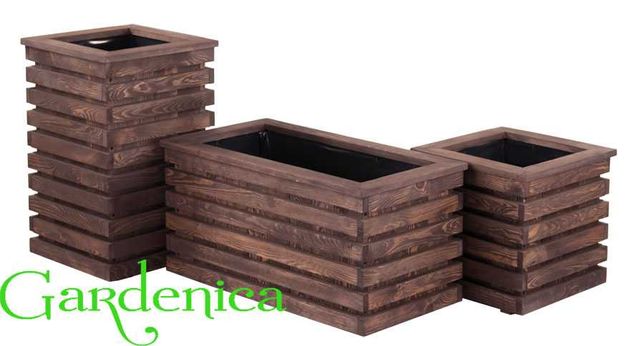 Donica drewniana ogrodowa Valencia duża 40 cm