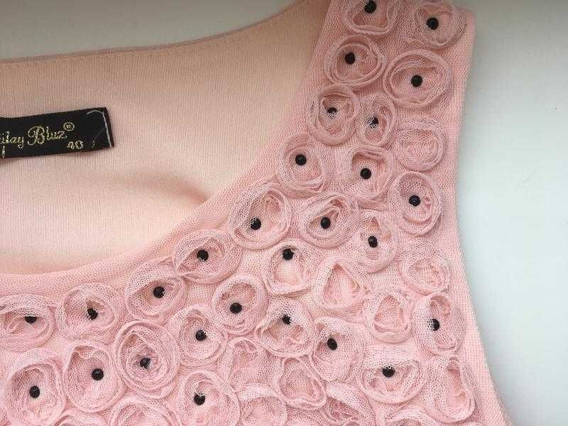 Платье свадебное длинное фатиновое пудровое р.40-42