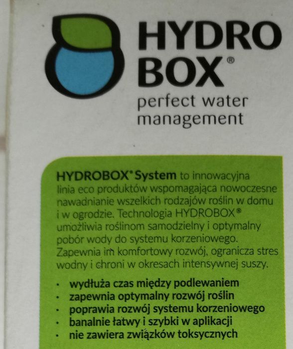 Hydro Box system dystrubucji wody uprawa roślin wkłaad do doniczki