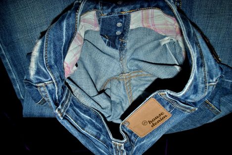 Крутые женские Джинсы DENIM Германия синие плотные прямые рваные