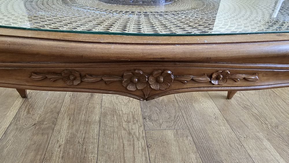 Mesa de Centro Vintage em Madeira e Vime