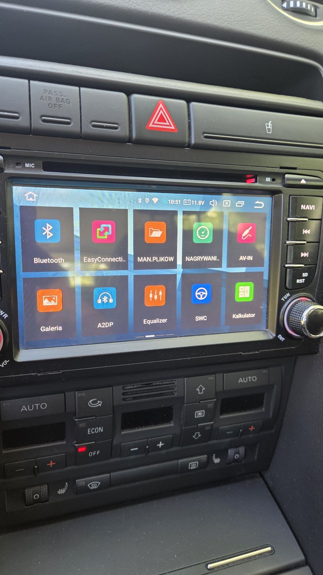 Radio carplay android seat exeo, audi a4b7, golf 5, 2din.