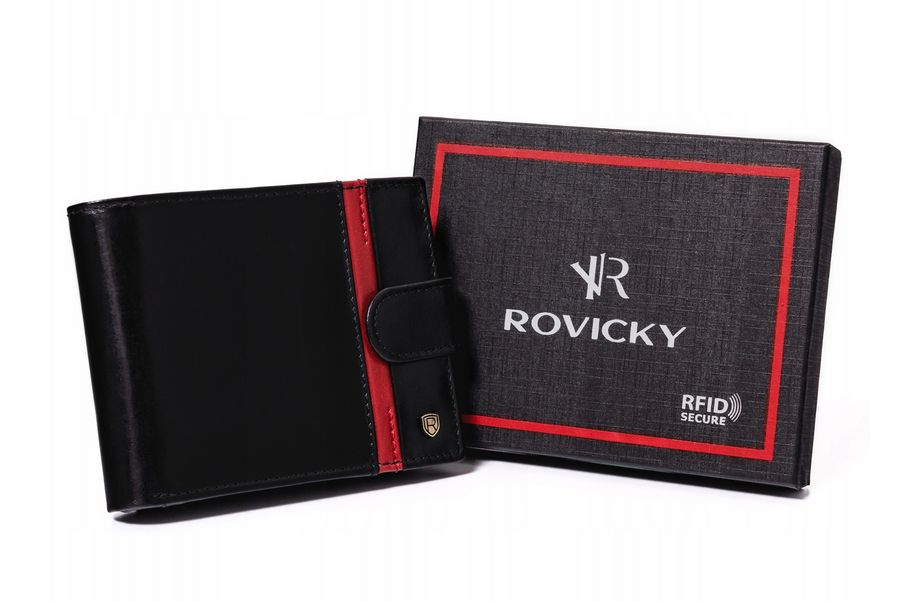 duży, skórzany portfel męski na zatrzask — rovicky