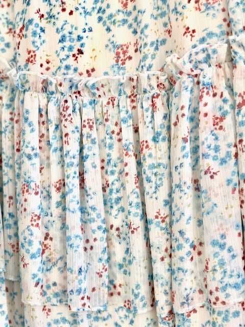 Saia estampada, com folho