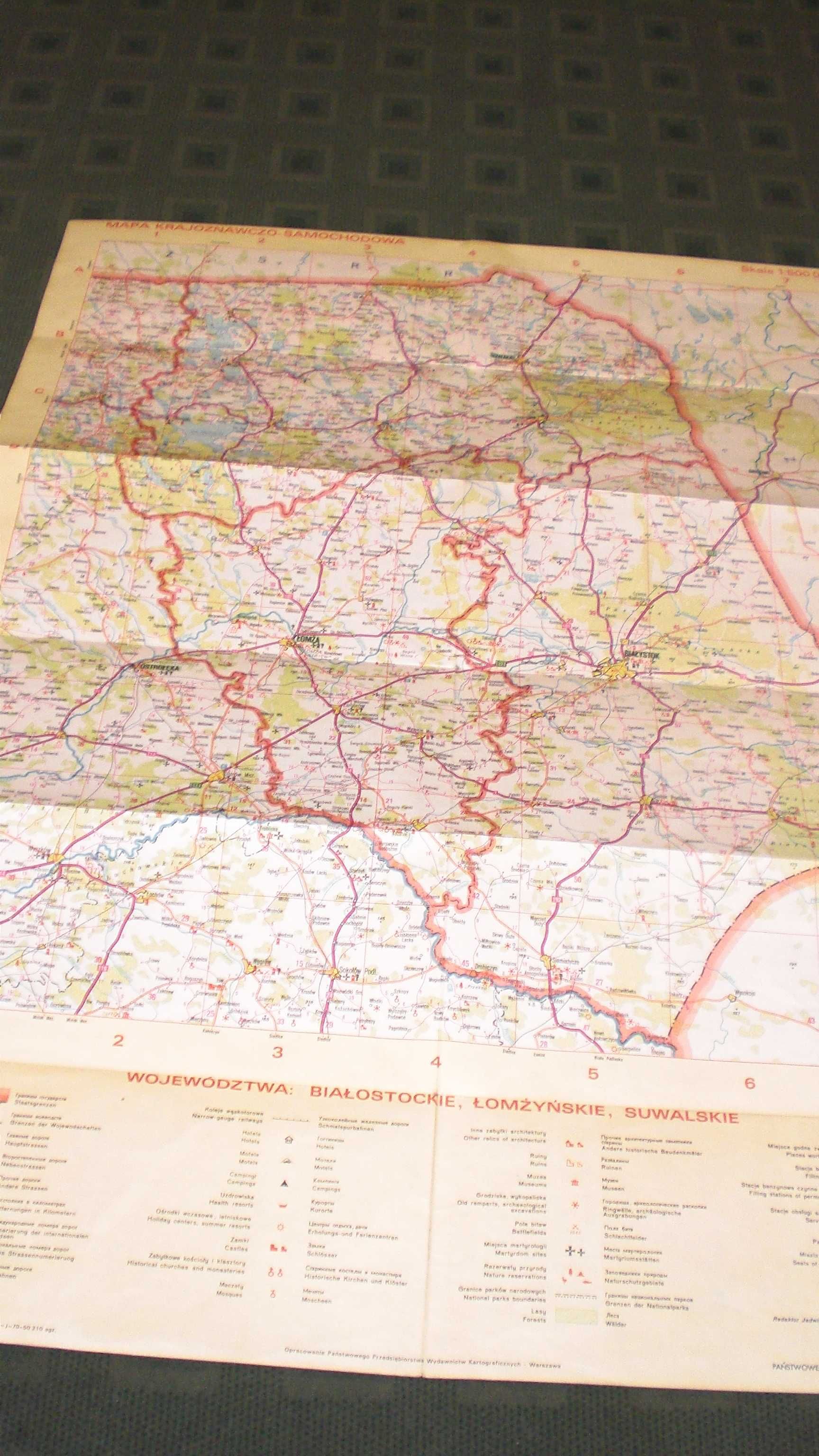 Województwo Białostockie Łomżyńskie Suwalskie Mapa Kraj. Samochodowa