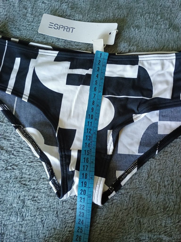 Dół od bikini Czarno białe geometryczne kształty Esprit
