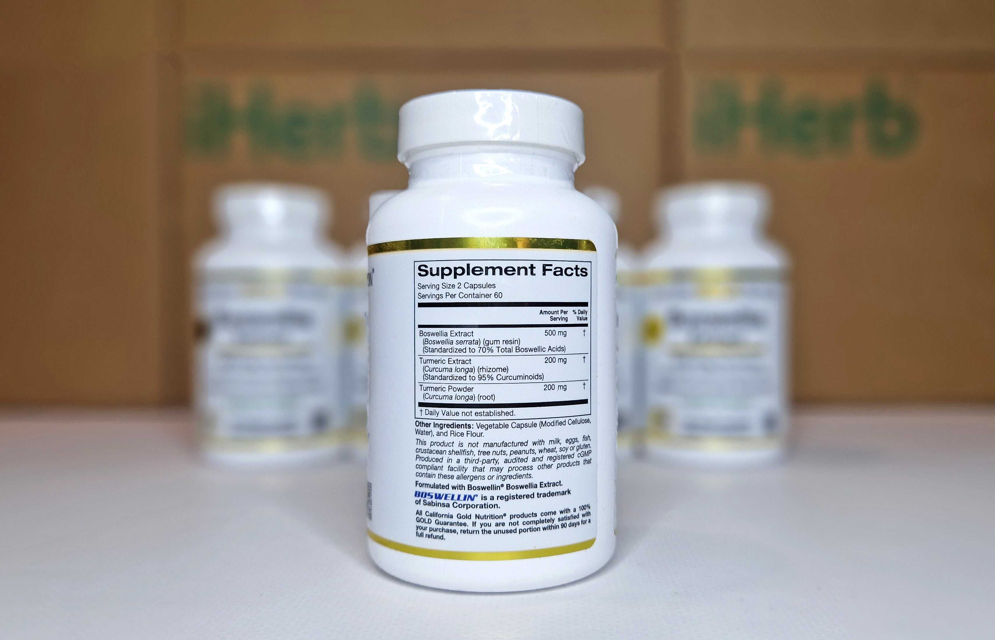 Босвелія та куркумін для суглобів California GN, 120шт. Boswellia.