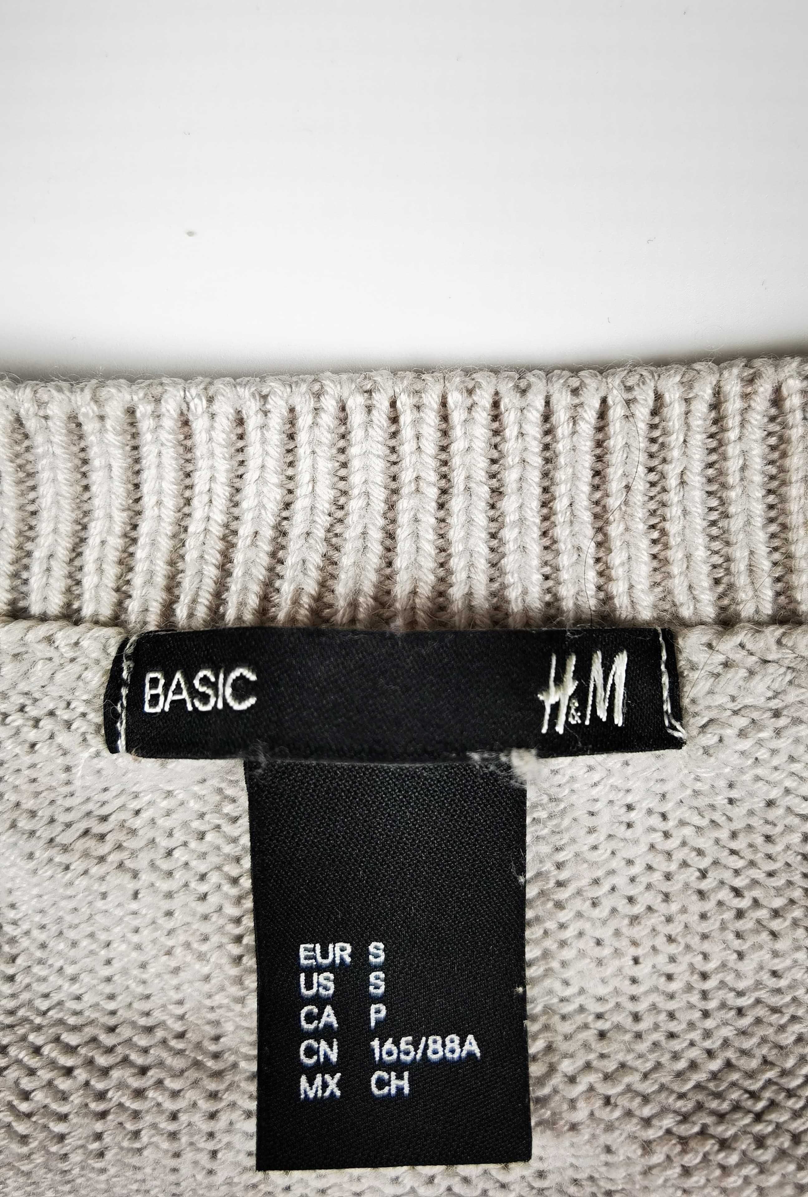 Sweter H&M beżowy warkocz  S