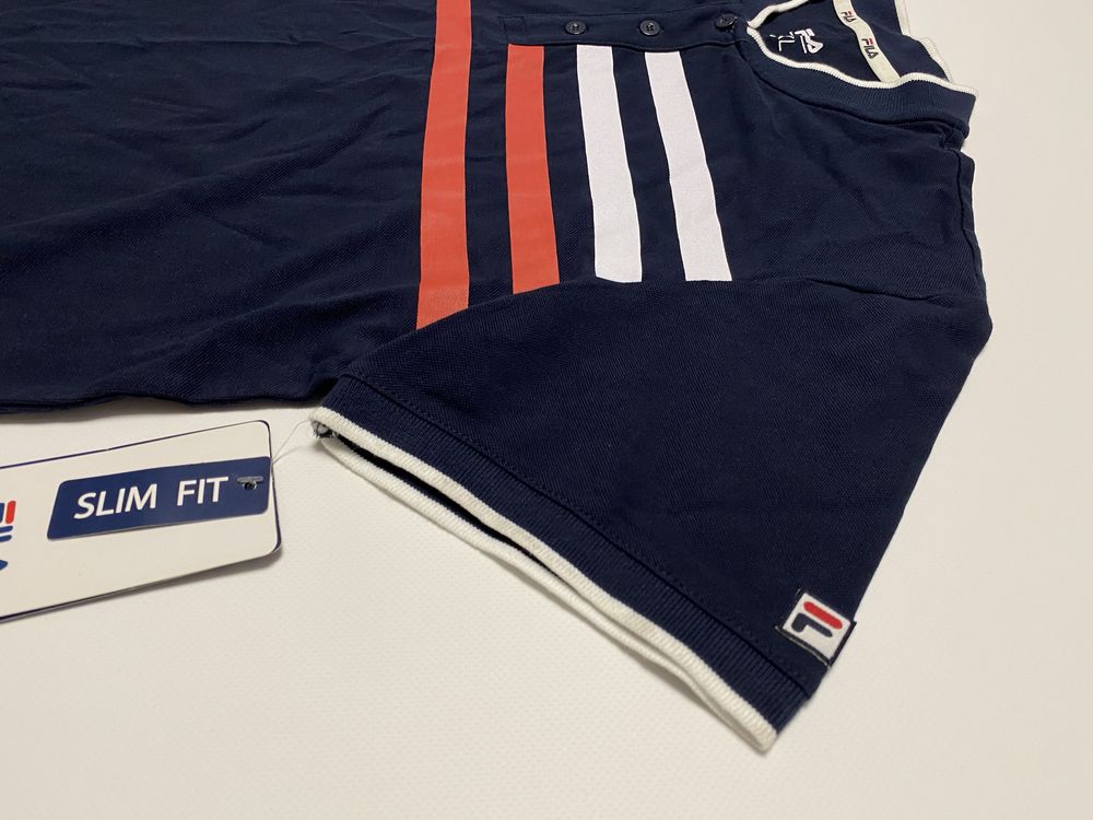 Новая футболка поло Fila Heritage Men Stripes синяя Размер XL XXL 2XL