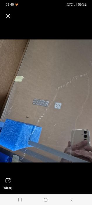 Lustro led z zegarem plus temperatura