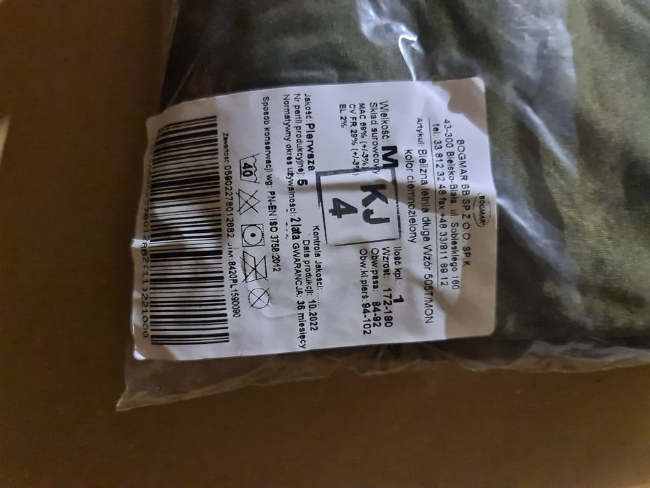 Uwaga !!! Bielizna Letnia Zimowe Wojskowe 507T / MON