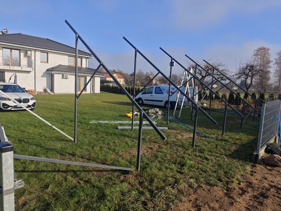 Konstrukcja fotowoltaiczna dwupodporowa PV grunt