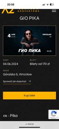 2 Bilety na koncert GIO PIKA