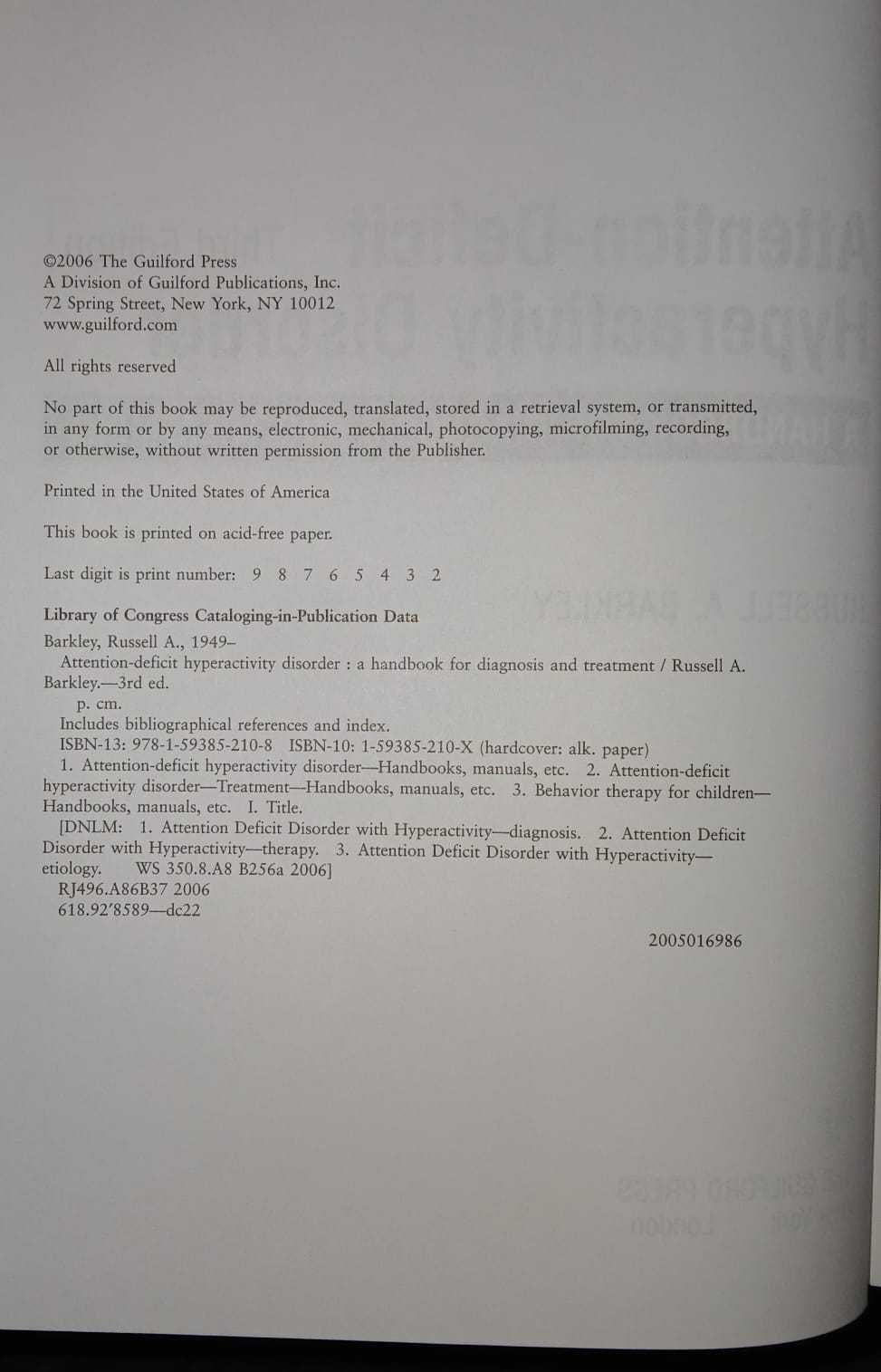 Livro técnico em inglês sobre ADHS