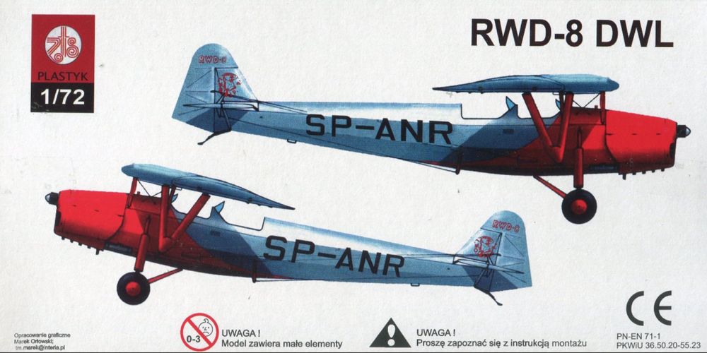 Model do sklejania samolot RWD 8 DWL, Plastyk S064