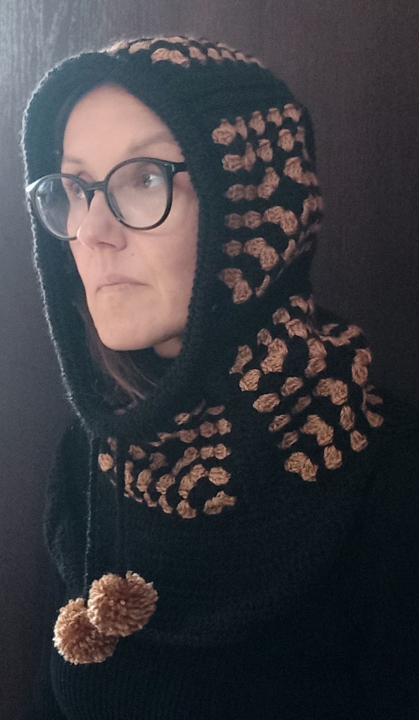 Komplet kapturek balaclava i mitenki