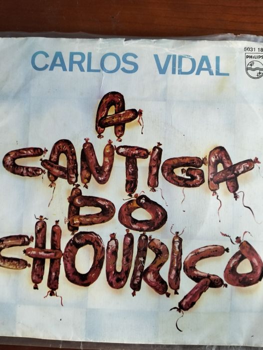 Disco de vinil single Carlos Vidal - A Cantiga do Chouriço'