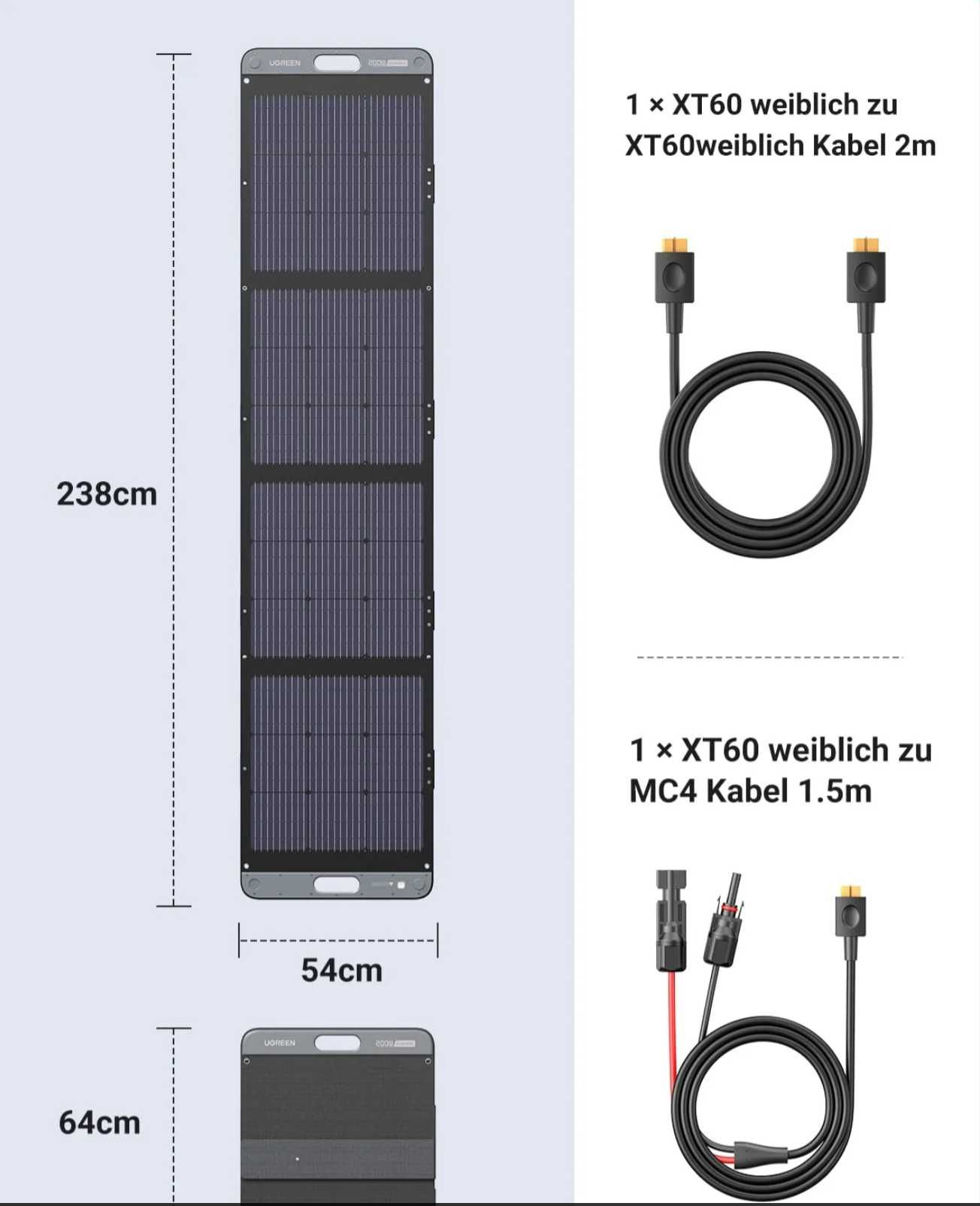 Сонячна панель Ugreen Solar Panel SC200 200W