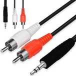 Kabel 3,5mm jack Aux - 2x RCA (cinch) 1,5 m TV Wzmacniacz Głośniki