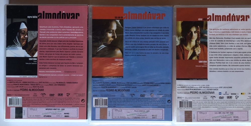 3 DVD filmes PEDRO Almodover