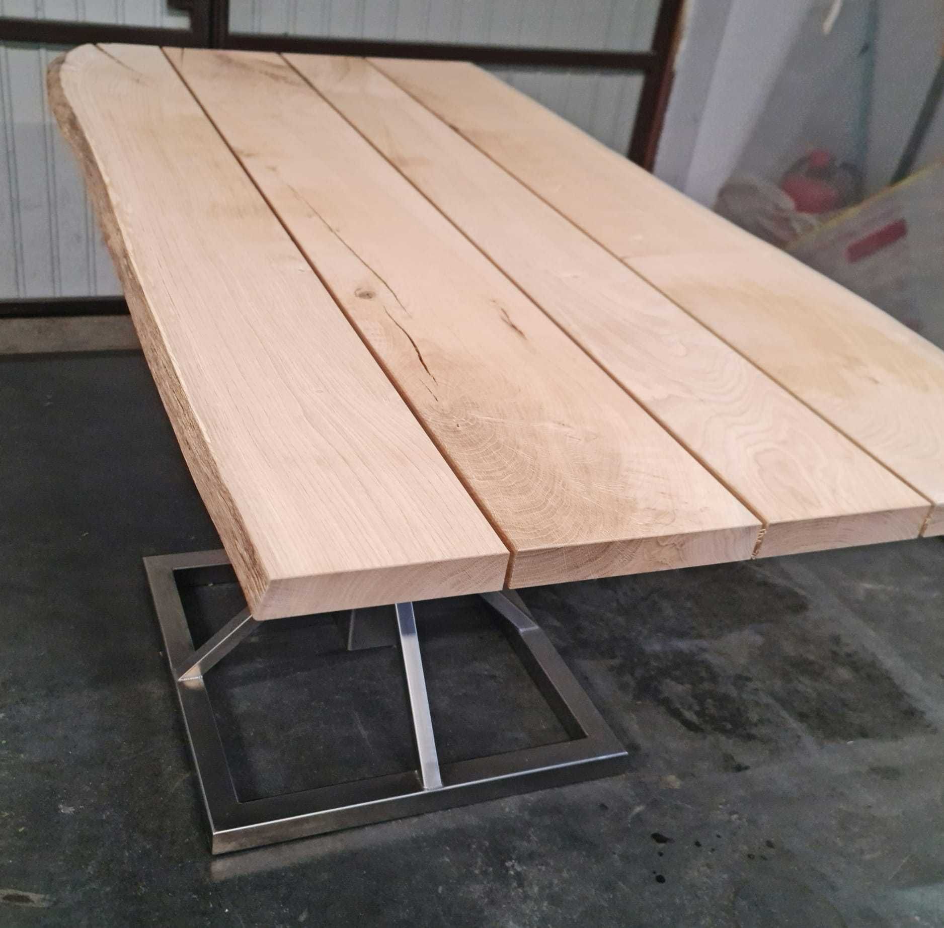 Stol  Ogrodowy   Loft   Rustykalny  Debowy  Blat    SOLIDNY  Ława Stół
