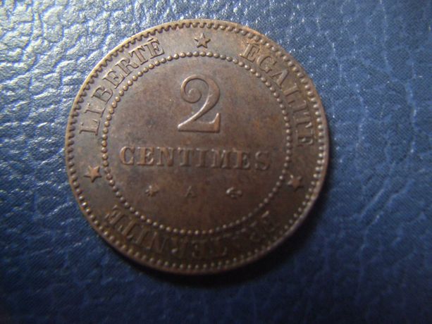 Stare monety 2 centym 1877 Francja